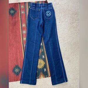 Vintage Country Blue Denim Bell Telephone Company High Waisted 1970s Jeans 0/24
